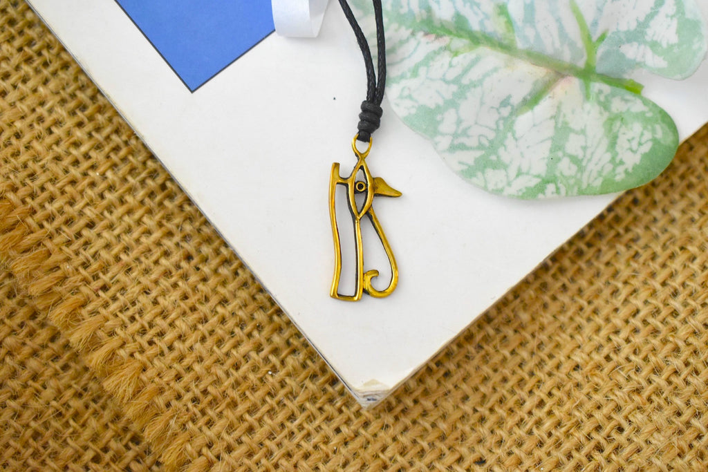 Eye of Ra Horus Egyptian Gold Brass Charm Necklace Pendant Jewelry