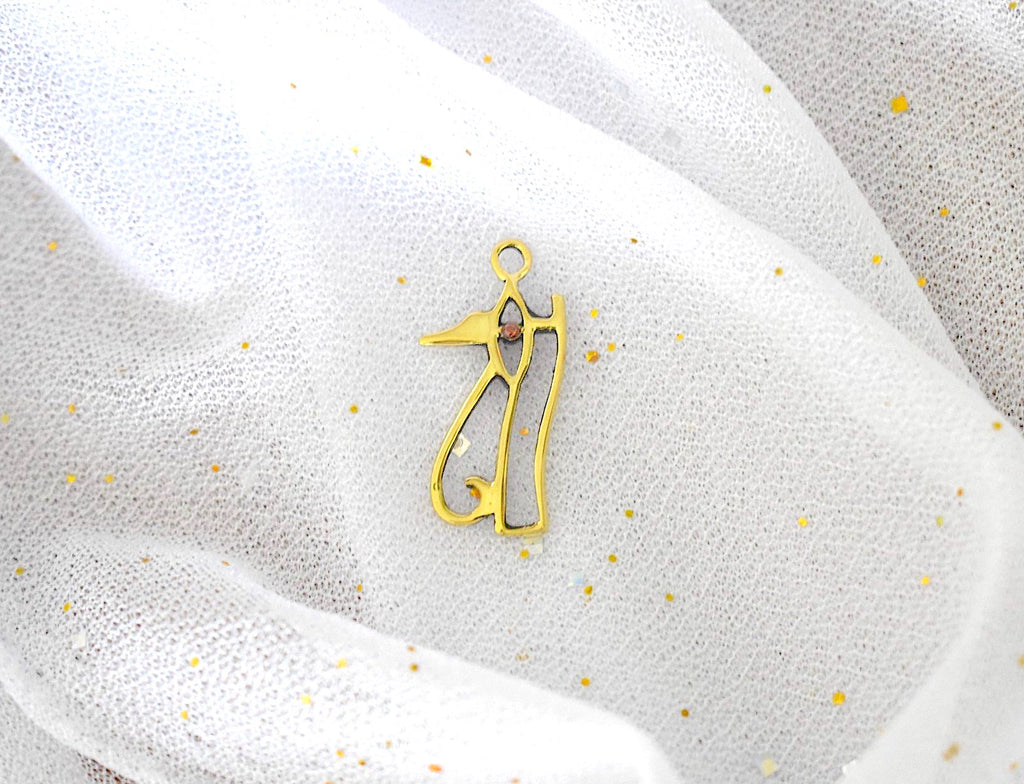 Eye of Ra Horus Egyptian Gold Brass Charm Necklace Pendant Jewelry