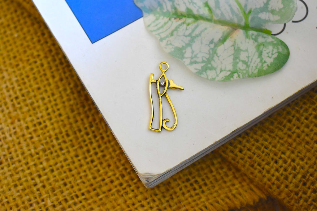 Eye of Ra Horus Egyptian Gold Brass Charm Necklace Pendant Jewelry