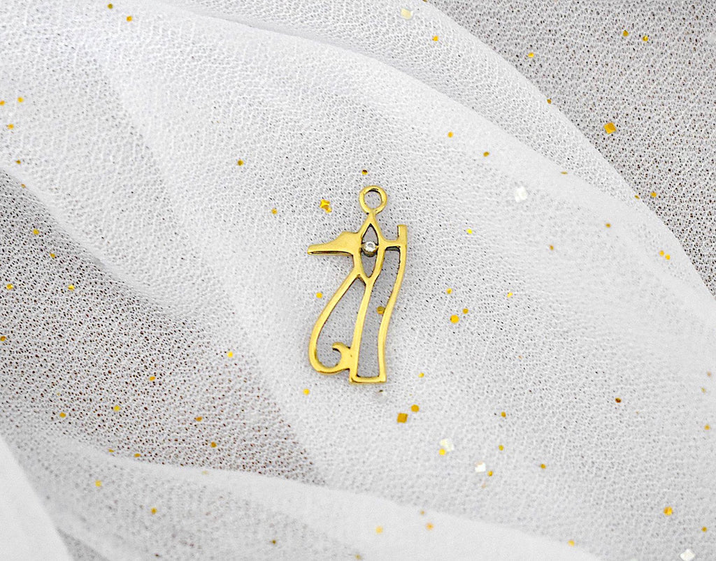 Eye of Ra Horus Egyptian Gold Brass Charm Necklace Pendant Jewelry