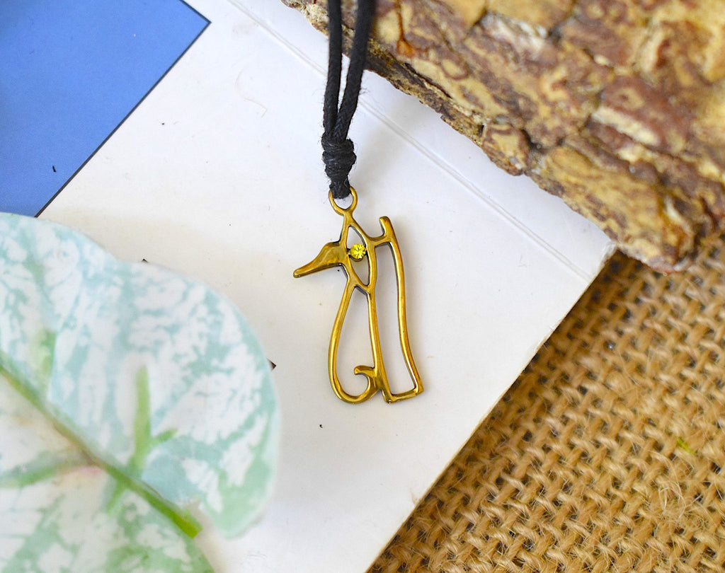 Eye of Ra Horus Egyptian Gold Brass Charm Necklace Pendant Jewelry