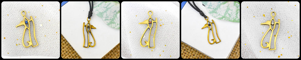Eye of Ra Horus Egyptian Gold Brass Charm Necklace Pendant Jewelry