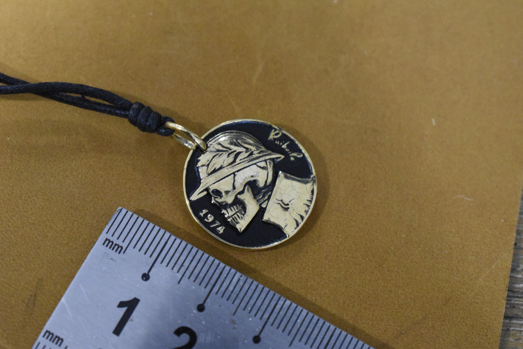 Gothic Skull Head Hip Hop Style Sterling Silver Gold Brass Pendant Necklace