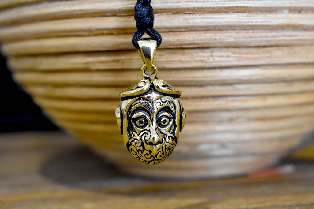 Monkey King Journey To the West Gold Brass Necklace Pendant Jewelry