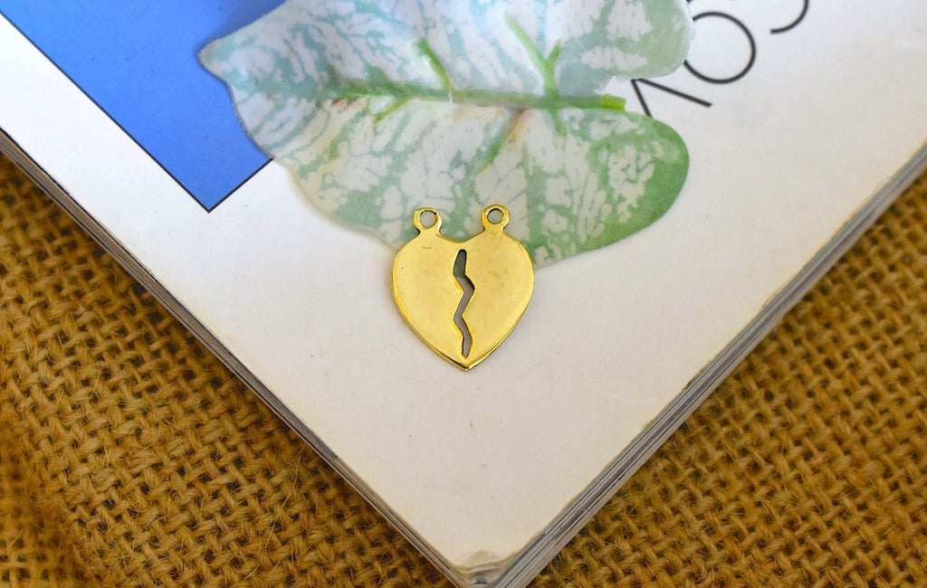 Love Heart Handmade 92.5 Sterling Silver Pewter Gold Brass Necklace Pendant Jewelry