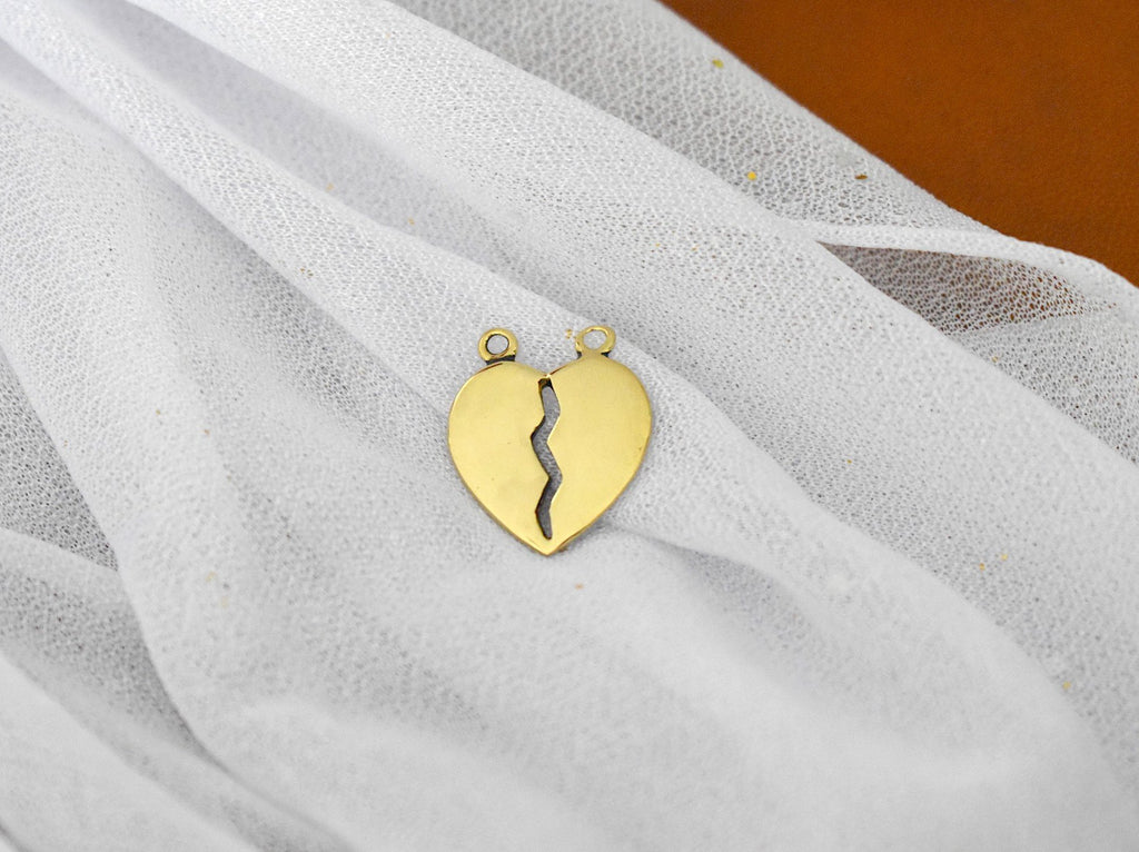 Love Heart Handmade 92.5 Sterling Silver Pewter Gold Brass Necklace Pendant Jewelry