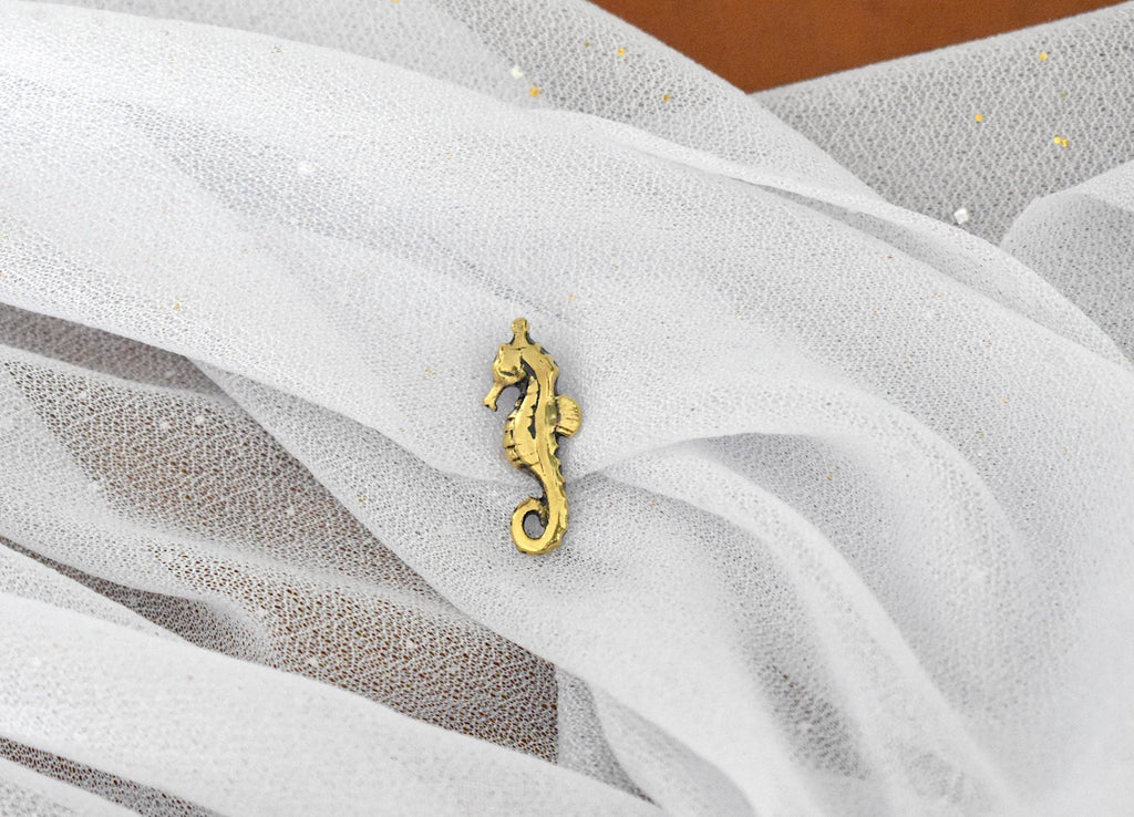 Sea Horse Handmade 92.5 Sterling Silver Gold Brass Necklace Pendant Jewelry