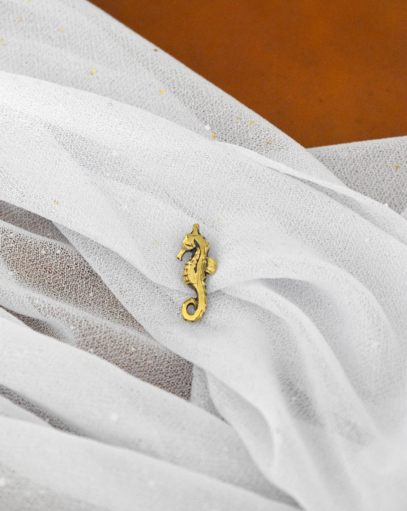 Sea Horse Handmade 92.5 Sterling Silver Gold Brass Necklace Pendant Jewelry