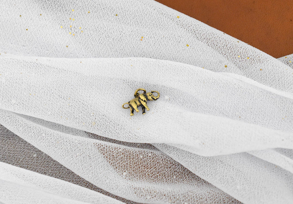 Walking Elephant 92.5 Sterling Silver Gold Brass Necklace Pendant Jewelry