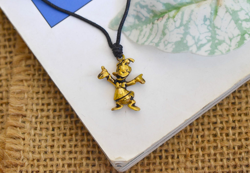 Happy Duck Handmade Brass Necklace Pendant Jewelry