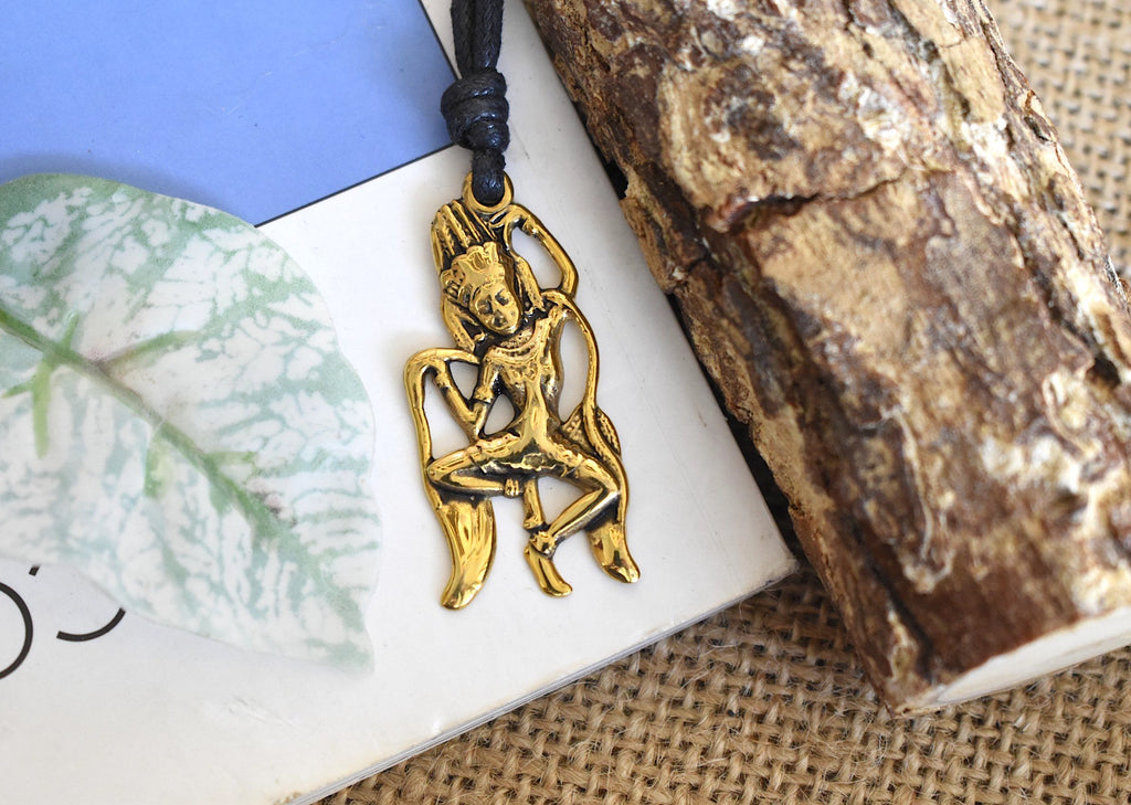 Apsara - A Cultural Tribute Jewelry Gold Brass Charm Necklace Pendant Jewelry