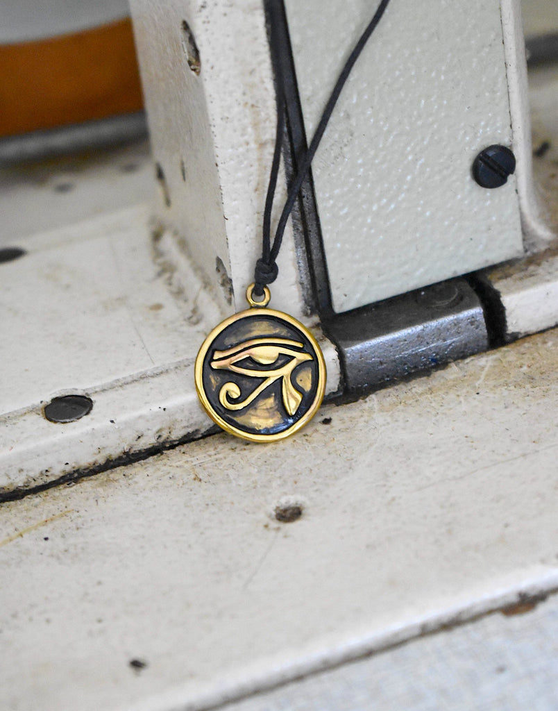 Eye of Ra - Ancient Egypt Handmade Silver Brass Pewter Necklace Pendant Jewelry