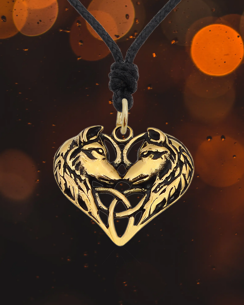 Wolf Heart Size S & M 92.5 Sterling Silver Pewter Brass Necklace Pendant Jewelry