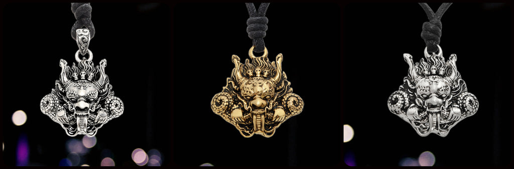 Japanese Hannya Mask 92.5 Sterling Silver Pewter Brass Necklace Pendent Jewelry
