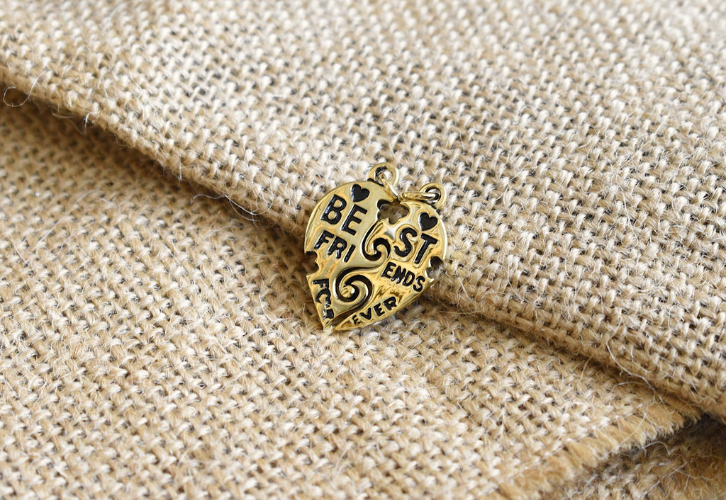 Best Friends Ying Yang Silver Pewter Gold Brass Charm Necklace Pendant Jewelry