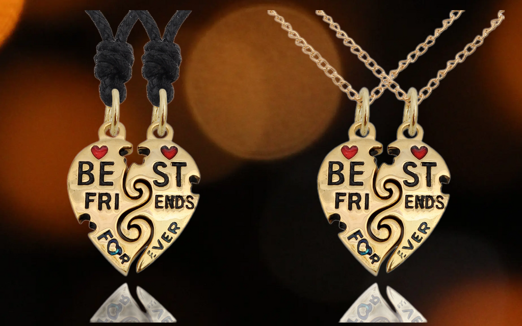 Best Friends Ying Yang Silver Pewter Gold Brass Charm Necklace Pendant Jewelry