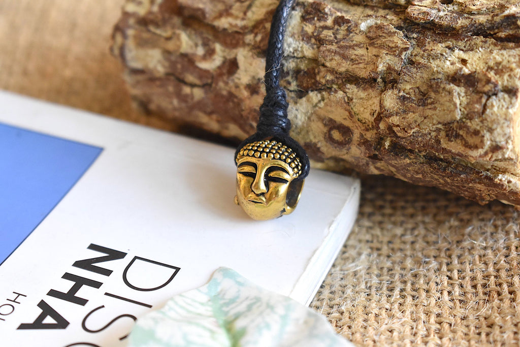 Ancient Buddha Head Silver Pewter Gold Brass Necklace Pendant Jewelry