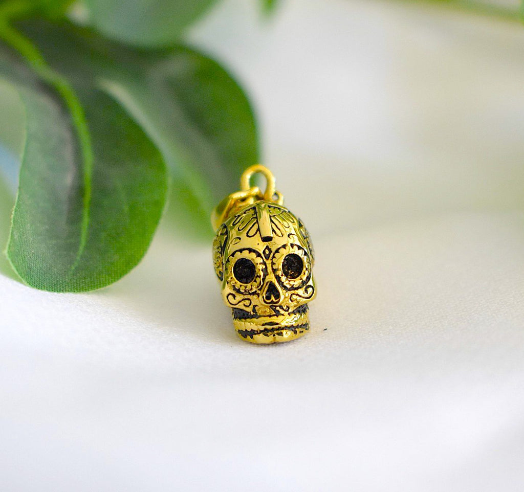 Mexican Skull Cross Jesus Sterling Silver Pewter Brass Necklace Pendant Jewelry