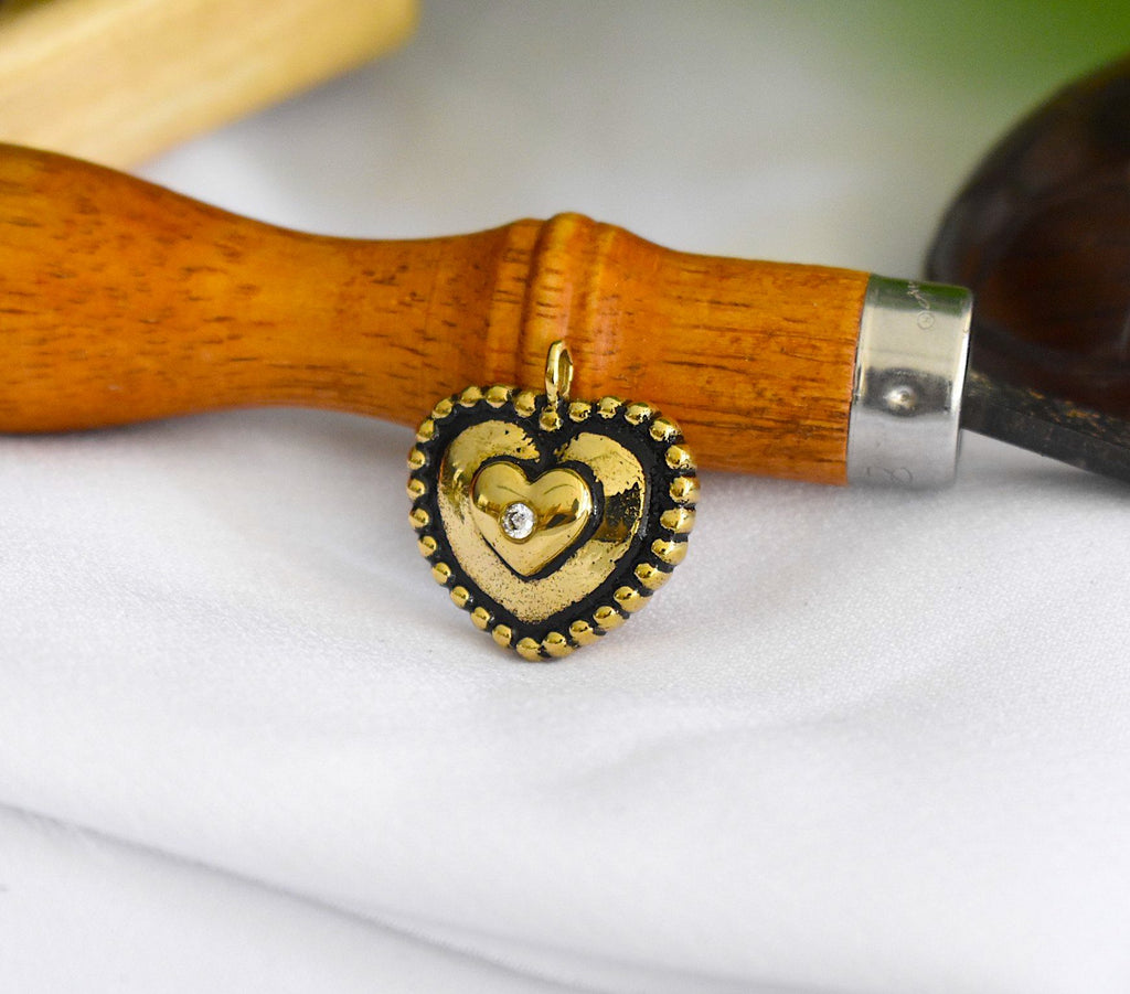 Pacifier Baby Toy Handmade Gold Brass Necklace Pendant Jewelry