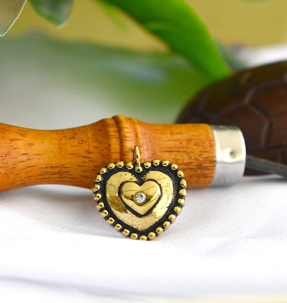 Pacifier Baby Toy Handmade Gold Brass Necklace Pendant Jewelry