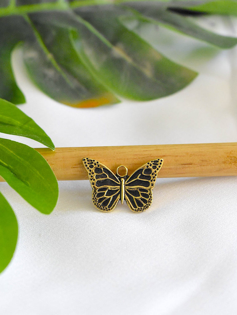 New Butterfly Insect Silver Pewter Gold Brass Charm Necklace Pendant Jewelry