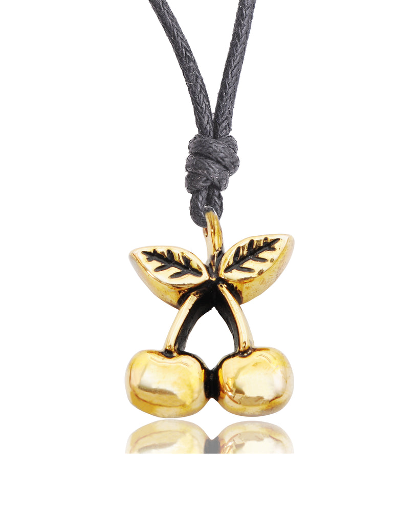 Cute Fruit Pendants Cherry Silver Pewter Brass Charm Necklace Pendant Jewelry