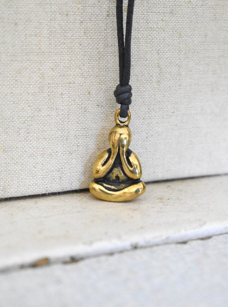Monk Silver Pewter Gold Brass Charm Necklace Pendant Jewelry