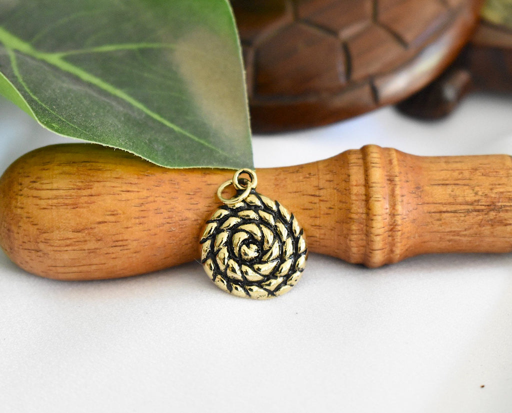 Cinnabon Dessert Gold Brass Charm Necklace Pendant Jewelry