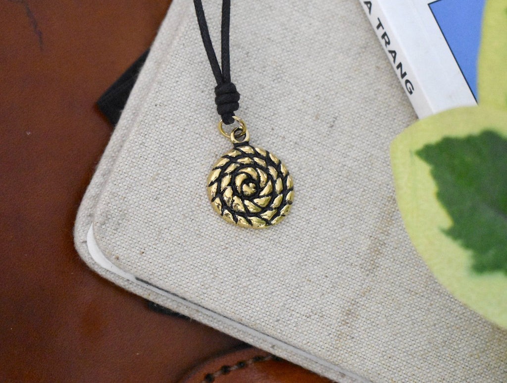 Cinnabon Dessert Gold Brass Charm Necklace Pendant Jewelry