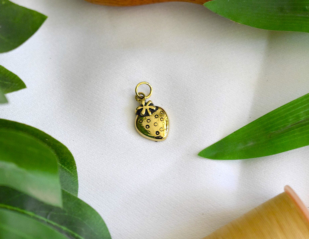 Strawberry Fruits Handmade Brass Necklace Pendant Jewelry