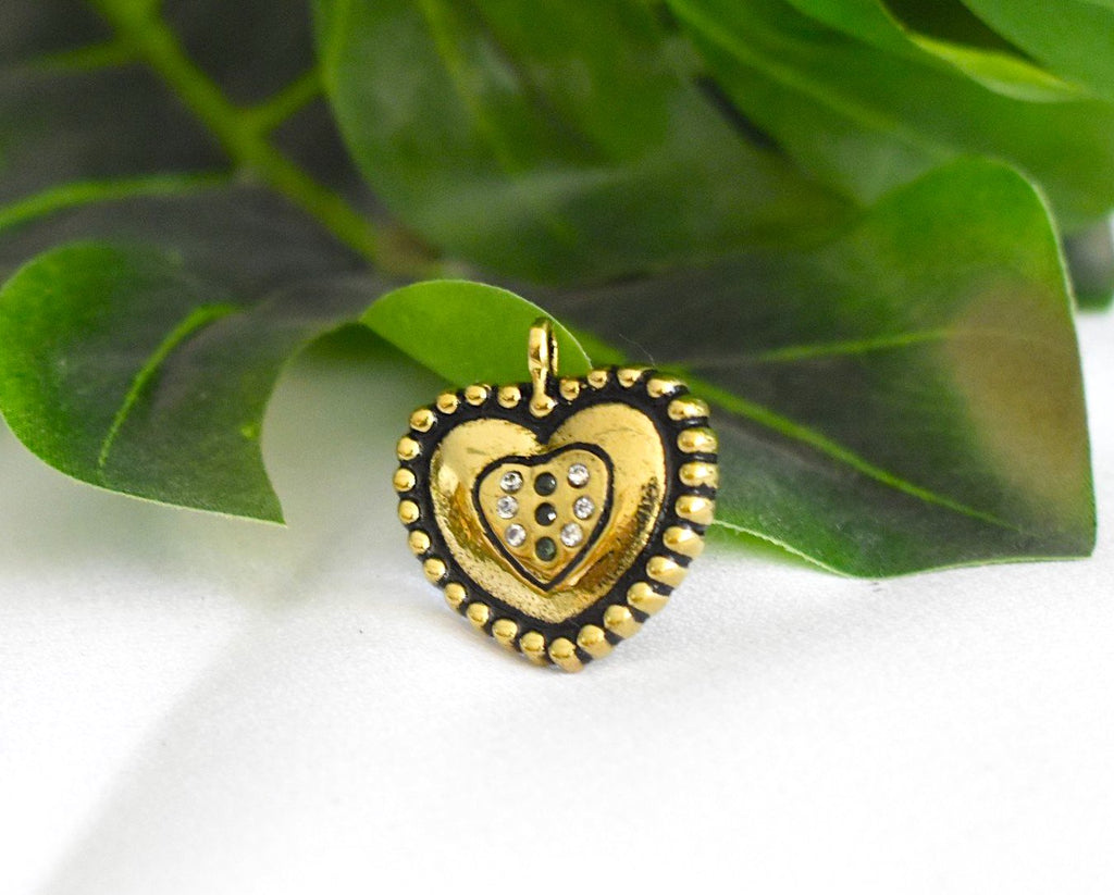 New Steam Punk Heart Handmade Gold Brass Necklace Pendant Jewelry