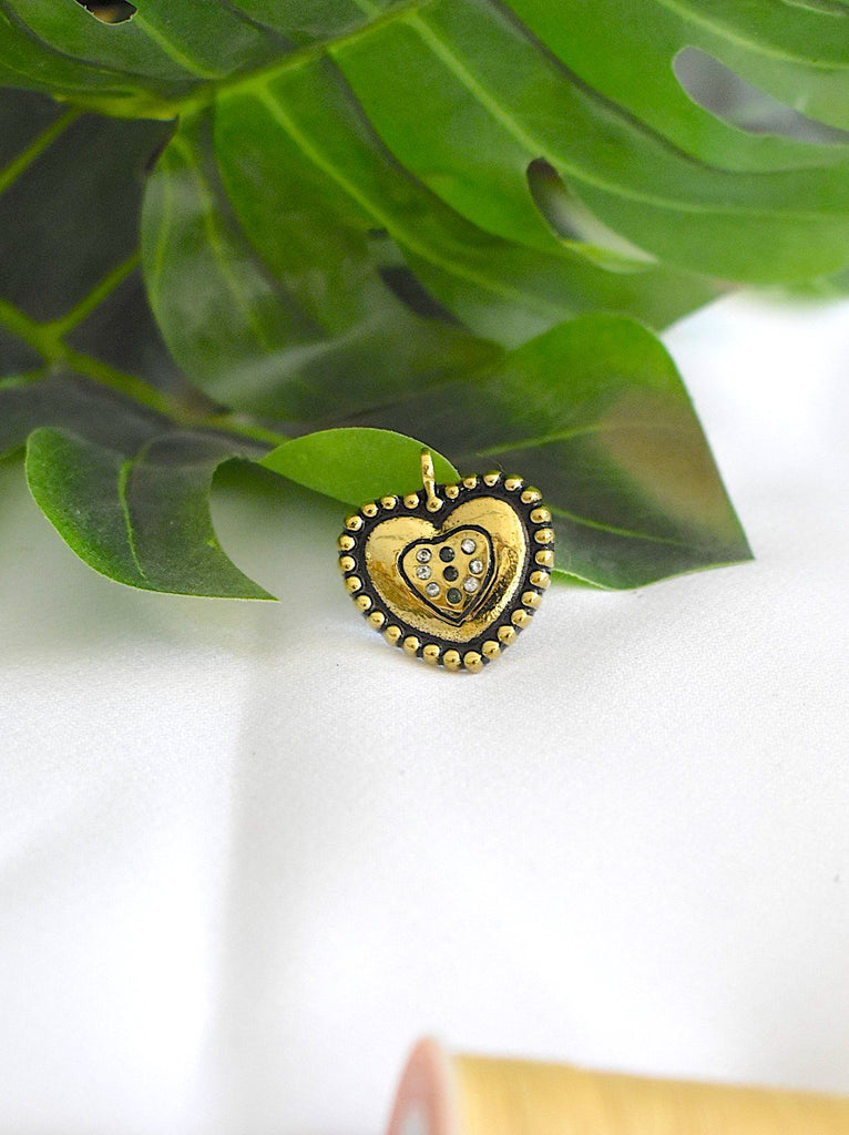 New Steam Punk Heart Handmade Gold Brass Necklace Pendant Jewelry