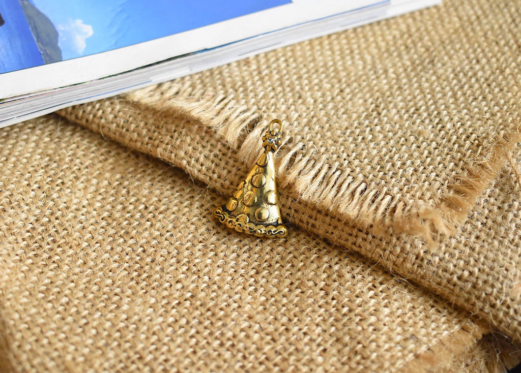 Party Clown Handmade Gold Brass Charm Necklace Pendant Jewelry