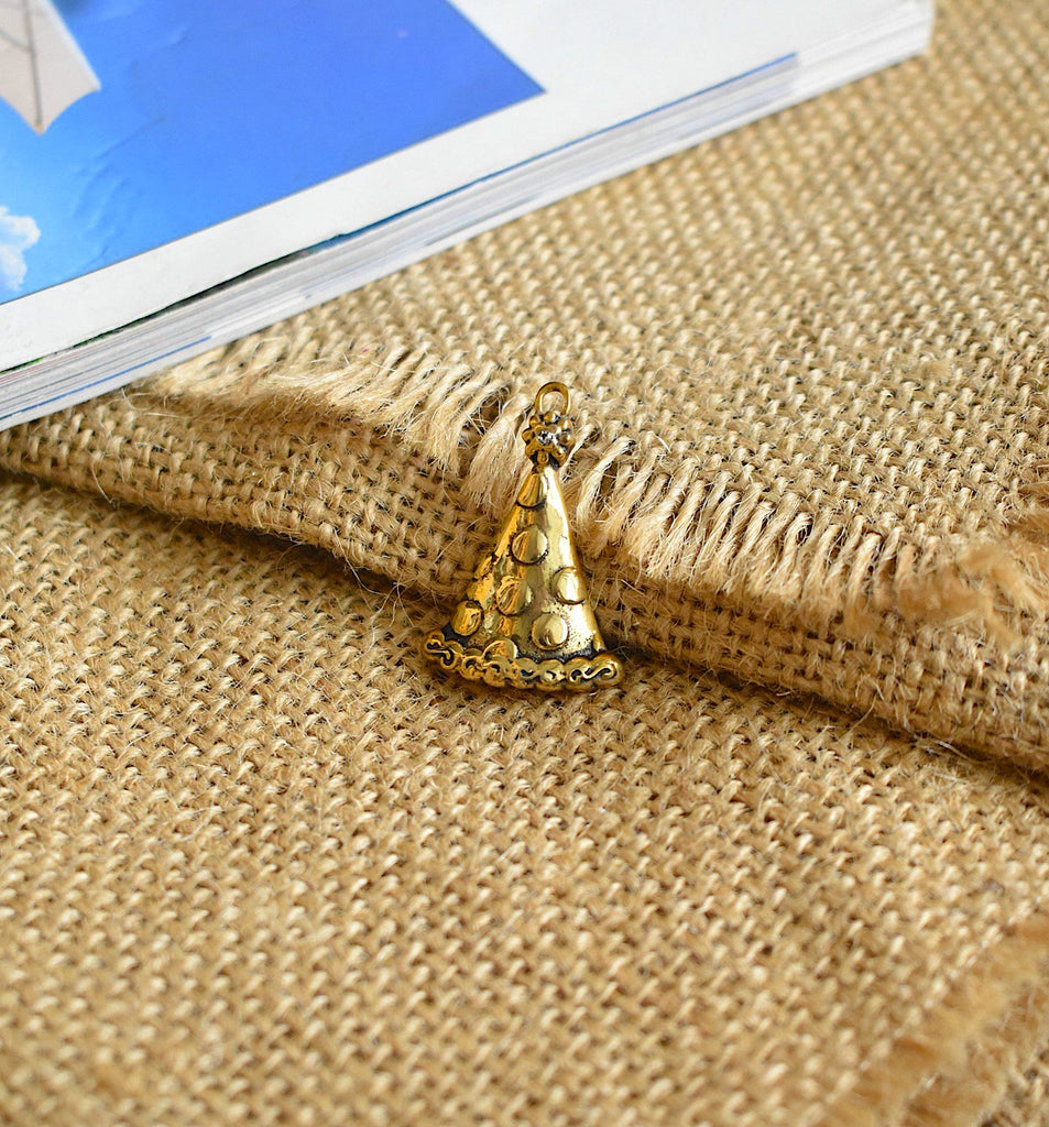 Party Clown Handmade Gold Brass Charm Necklace Pendant Jewelry