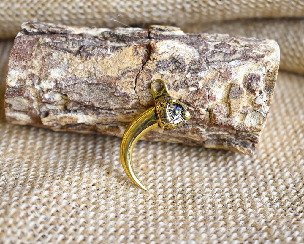 Claw Silver Pewter Gold Brass Charm Necklace Pendant Jewelry