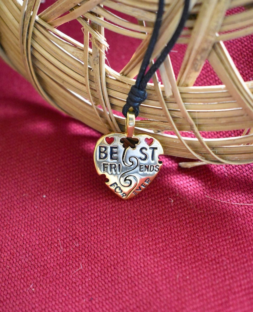 Best Friends Ying Yang Silver Pewter Gold Brass Charm Necklace Pendant Jewelry