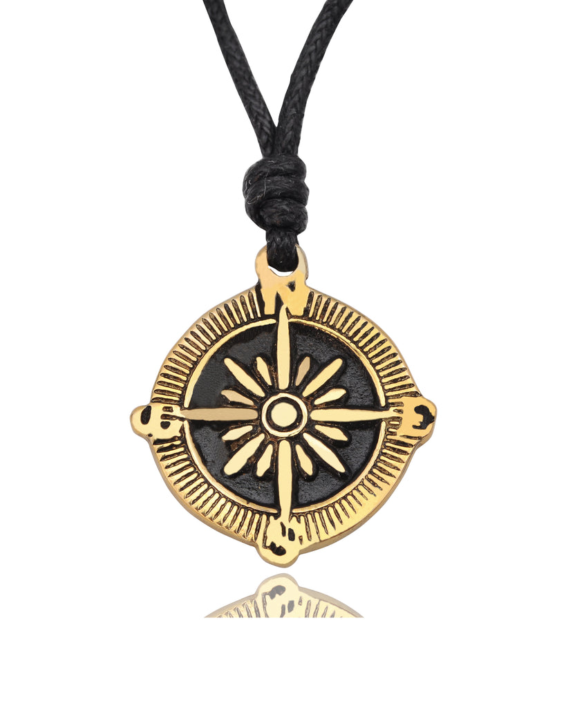 New Compass Explorer Silver Pewter Gold Brass Charm Necklace Pendant Jewelry