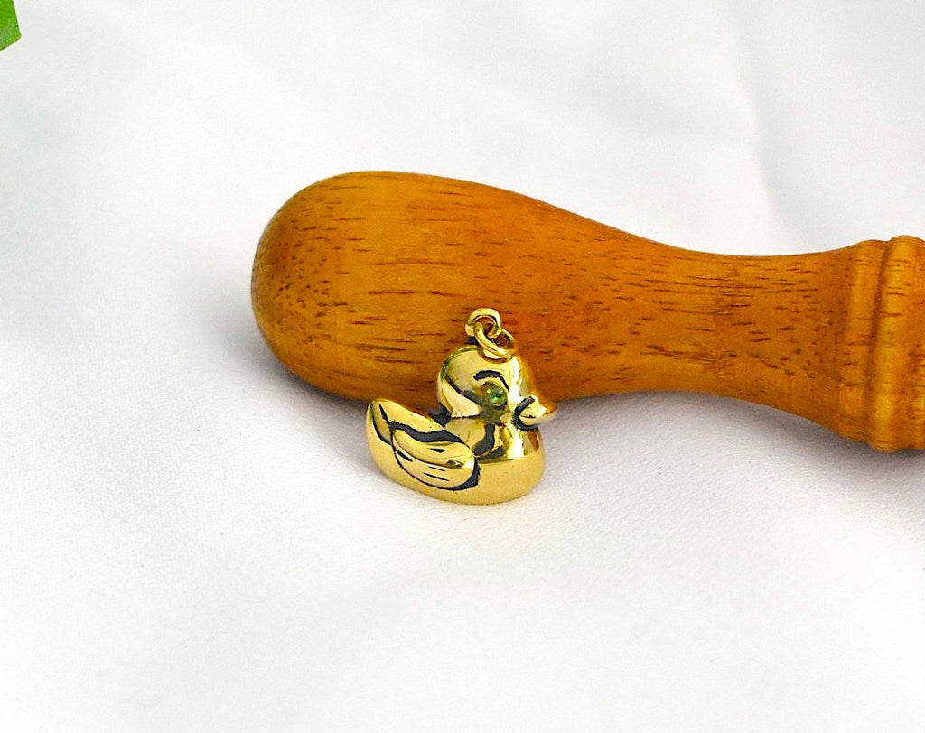 Happy Duck Handmade Brass Necklace Pendant Jewelry