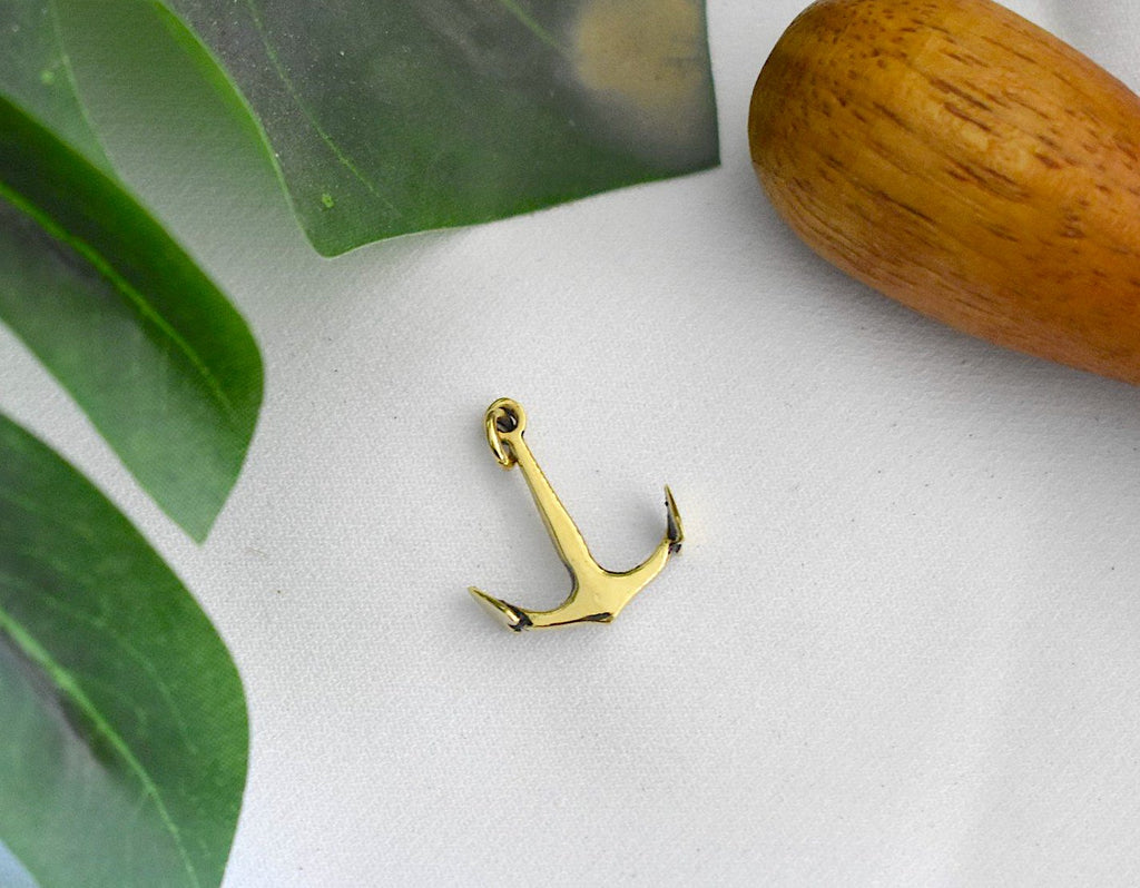 Anchor Ship Boat Pewter Sterling-silver Brass Charm Necklace Pendant Jewelry