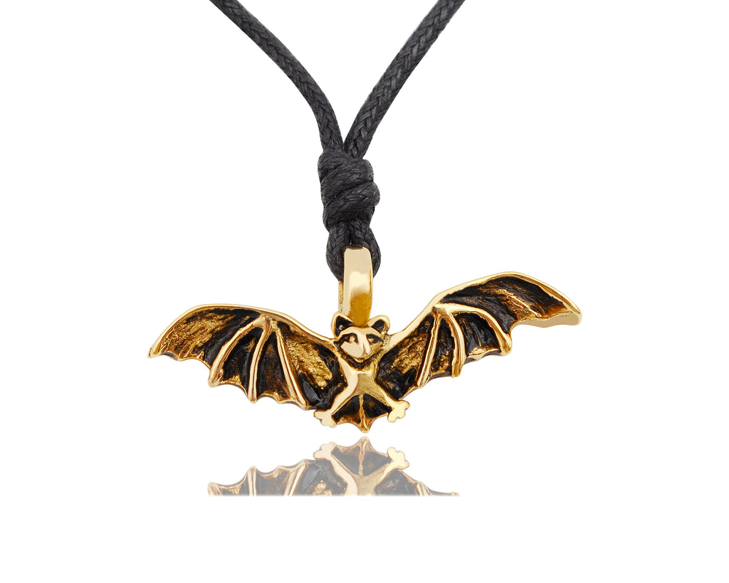 New Bat Vampire Silver Pewter Gold Brass Charm Necklace Pendant Jewelry