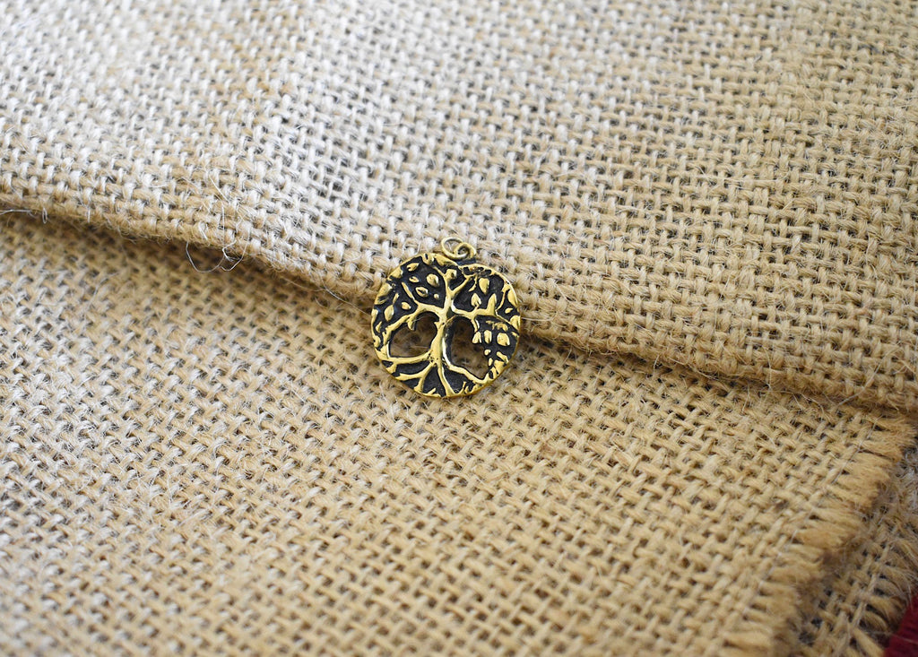 Tree Of Life Silver Pewter Gold Brass Charm Necklace Pendant Jewelry