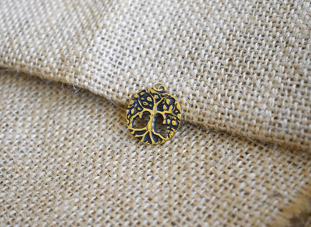 Tree Of Life Silver Pewter Gold Brass Charm Necklace Pendant Jewelry