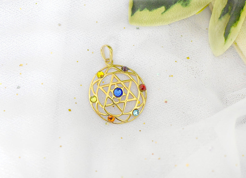 Classic Star of David 92.5 Sterling Pewter Brass Charm Necklace Pendant Jewelry