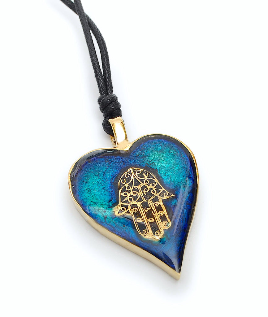 Jewish Hamsa Hand of God Handmade Brass Necklace Pendant Jewelry