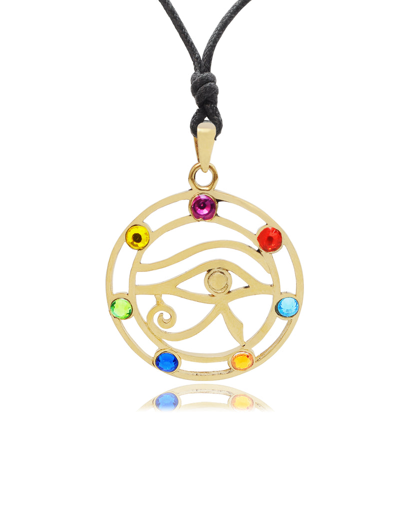 Crystal Eye of Ra 92.5 Sterling Silver Pewter Brass Necklace Pendant Jewelry