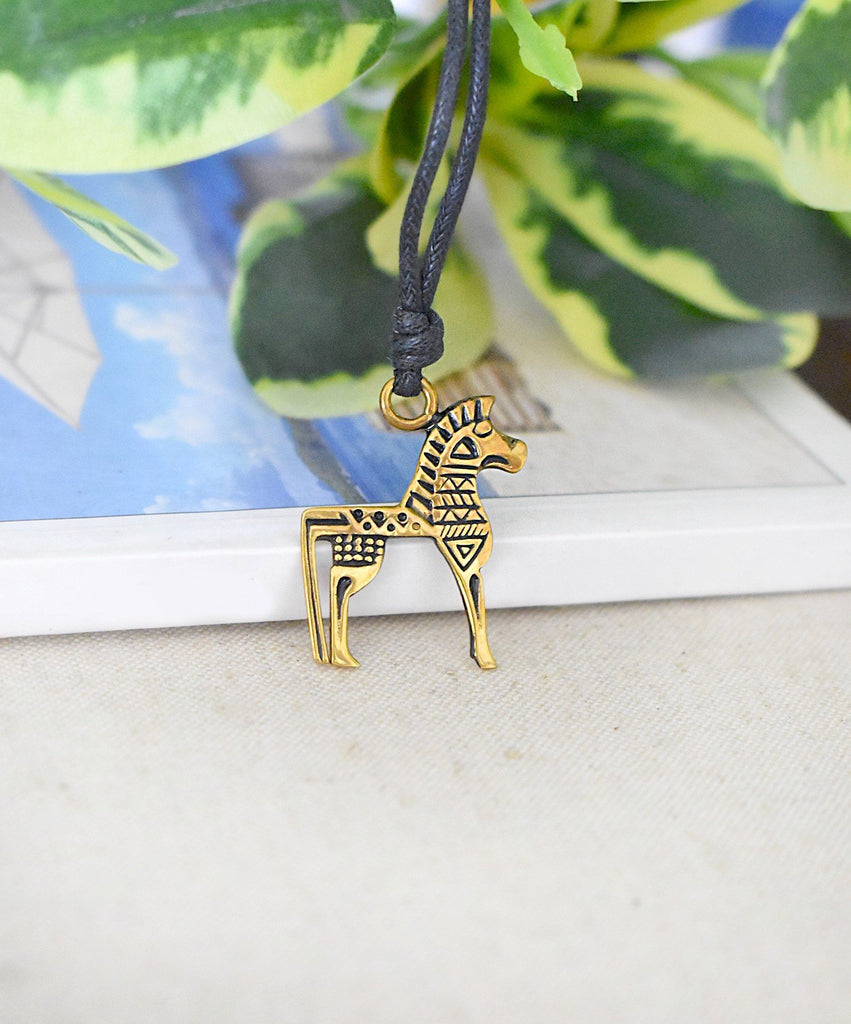 New Greek Trojan Horse Silver Pewter Gold Brass Charm Necklace Pendant Jewelry