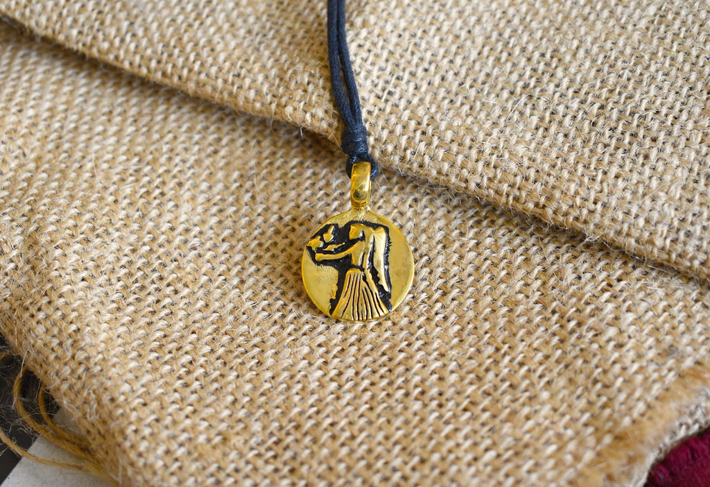 Astrology Silver Pewter Gold Brass Charm Necklace Pendant Horoscope Zodiac