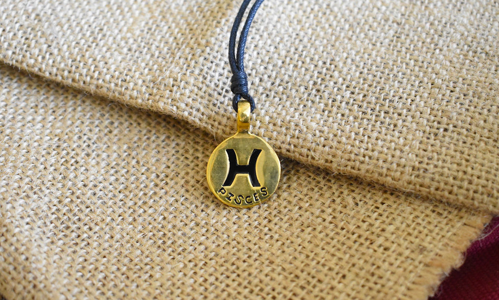 Astrology Silver Pewter Gold Brass Charm Necklace Pendant Horoscope Zodiac