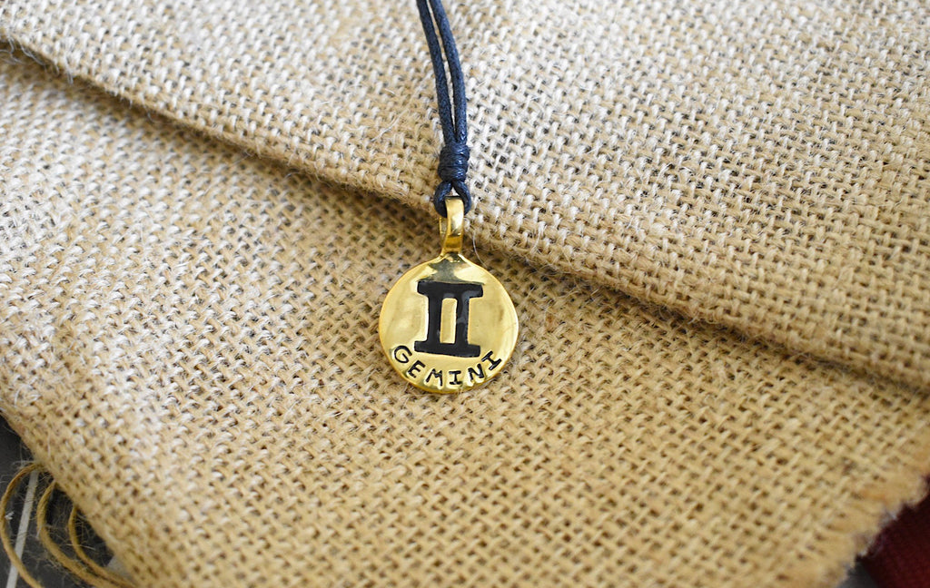 Astrology Silver Pewter Gold Brass Charm Necklace Pendant Horoscope Zodiac