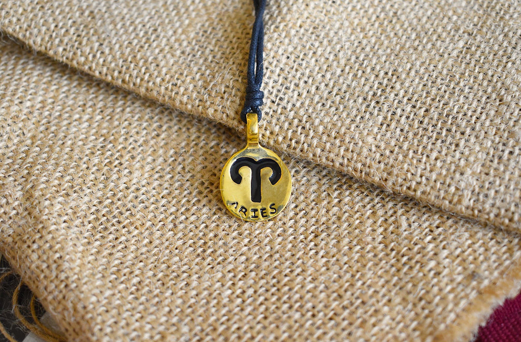 Astrology Silver Pewter Gold Brass Charm Necklace Pendant Horoscope Zodiac